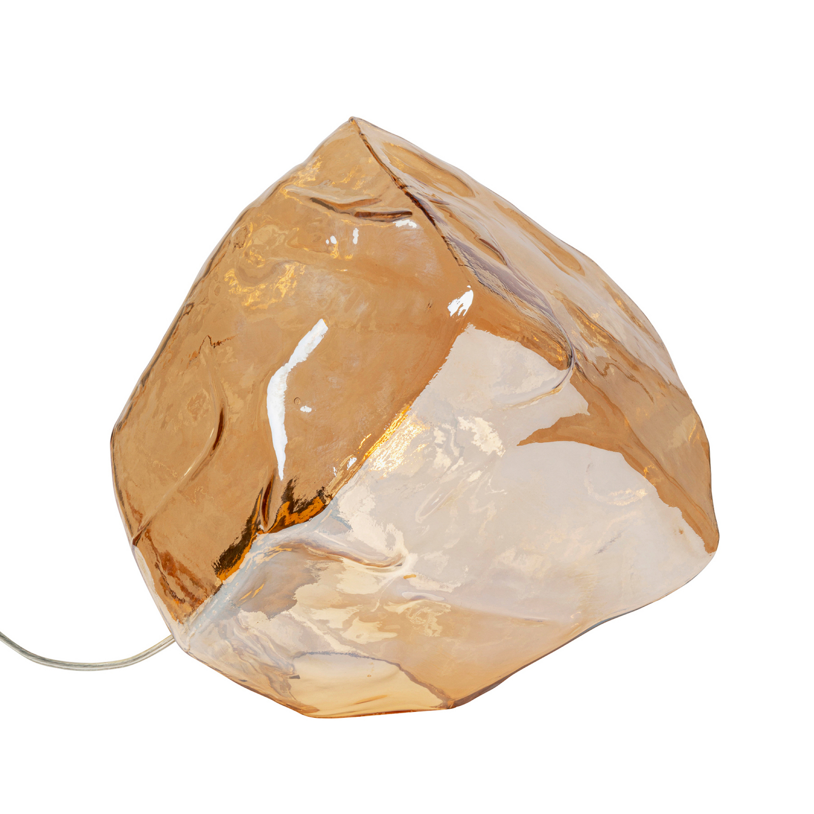 KARE Aura table lamp, amber, glass, Ø 30 cm, E27
